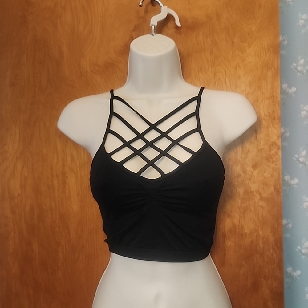 Black Suzette Collection Longline Sport Bra One Size
